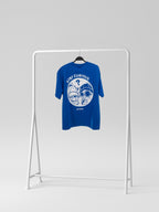 STAY CURIOUS FISHEYE BOXY TEE - COBALT