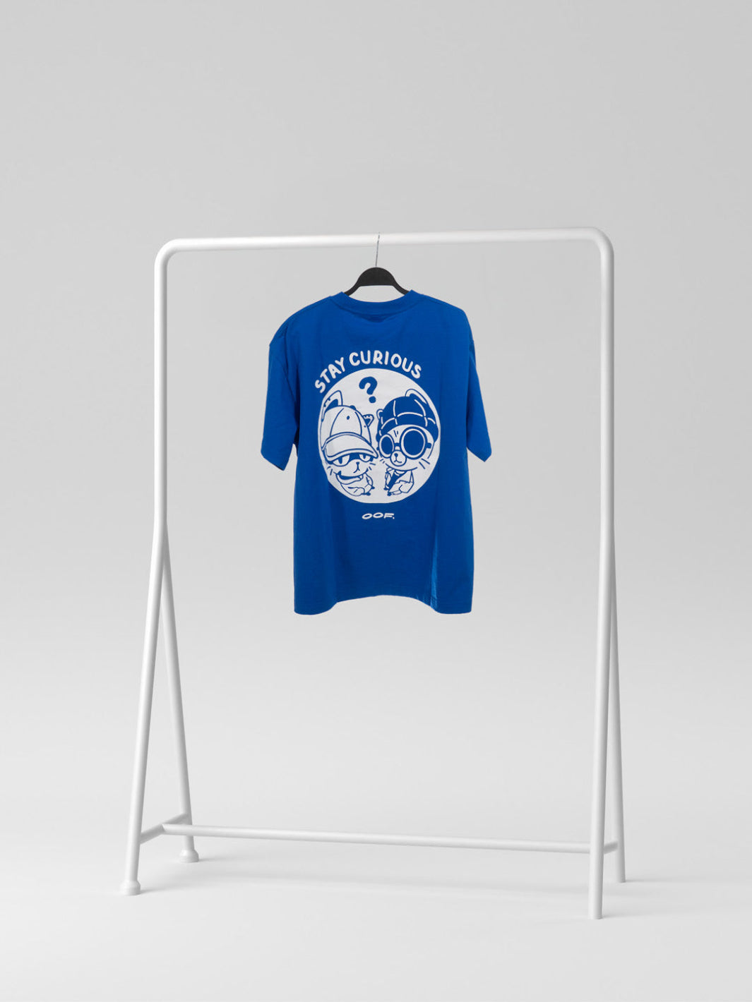 STAY CURIOUS FISHEYE BOXY TEE - COBALT
