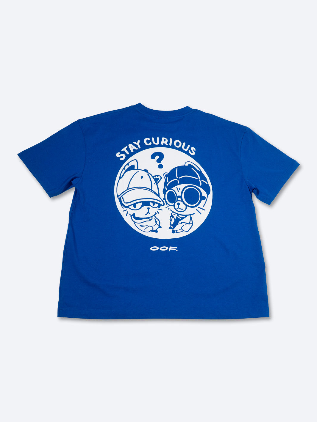 STAY CURIOUS FISHEYE BOXY TEE - COBALT