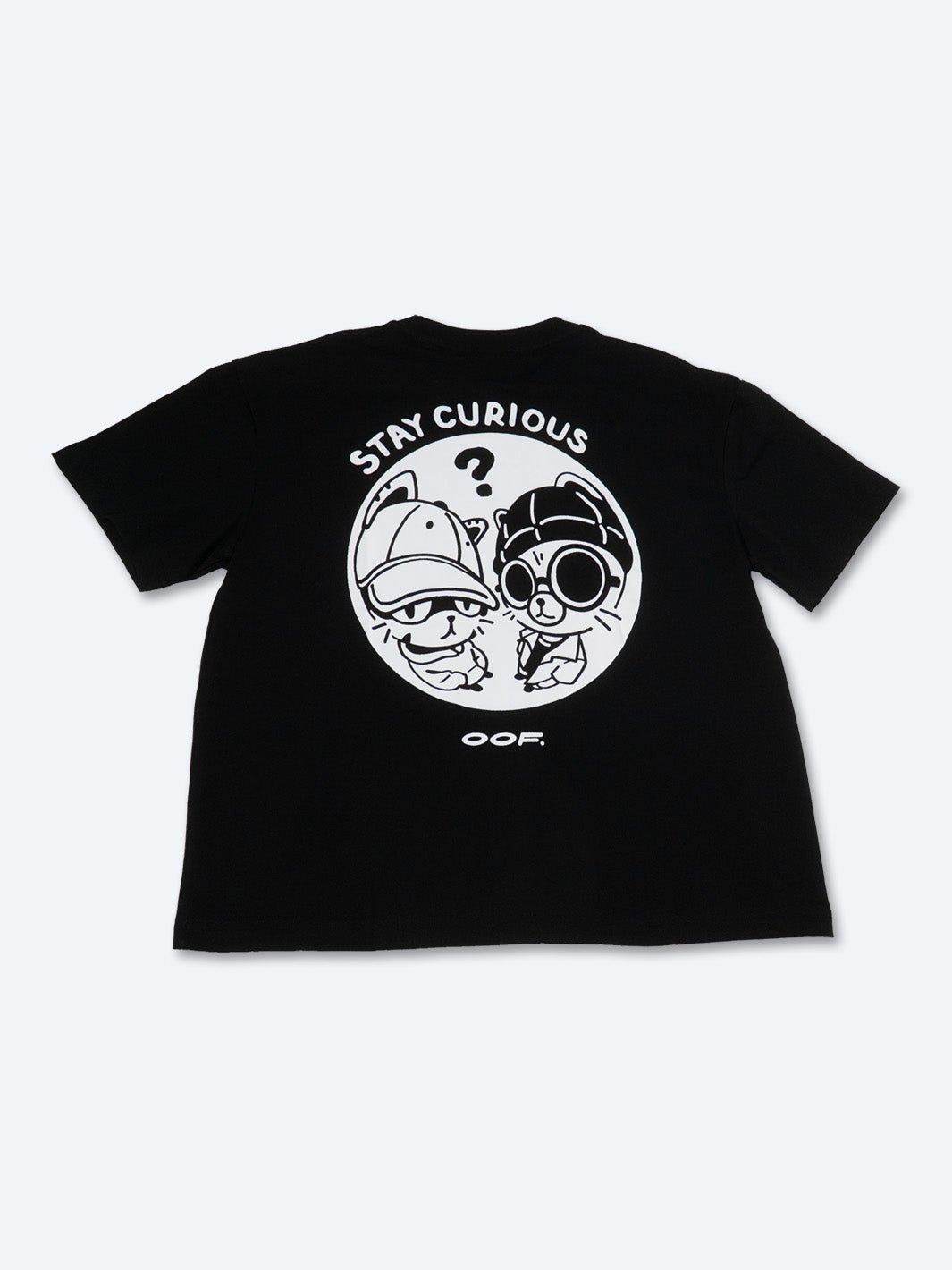 STAY CURIOUS FISHEYE BOXY TEE - OBSIDIAN
