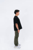 STAY CURIOUS FISHEYE BOXY TEE - OBSIDIAN