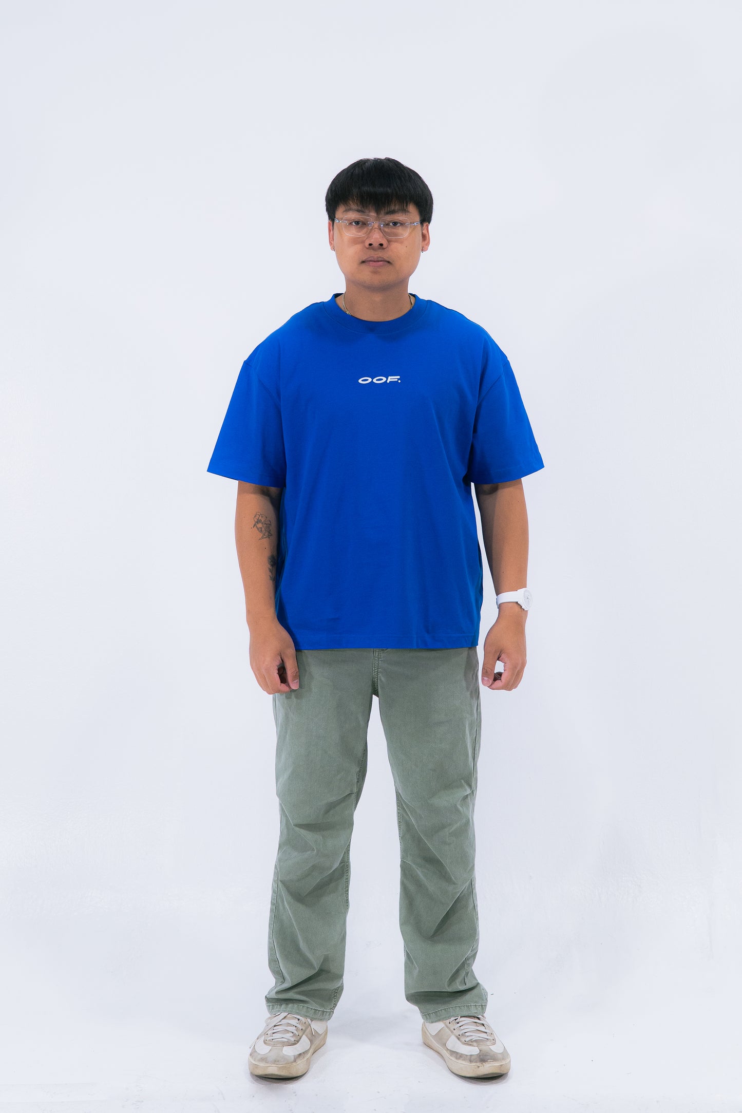 STAY CURIOUS FISHEYE BOXY TEE - COBALT