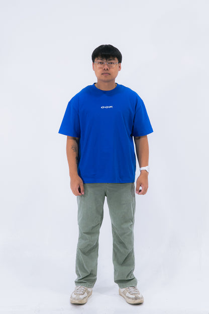 STAY CURIOUS FISHEYE BOXY TEE - COBALT