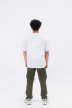 STAY CURIOUS FISHEYE BOXY TEE - PEBBLE