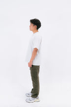 STAY CURIOUS FISHEYE BOXY TEE - PEBBLE